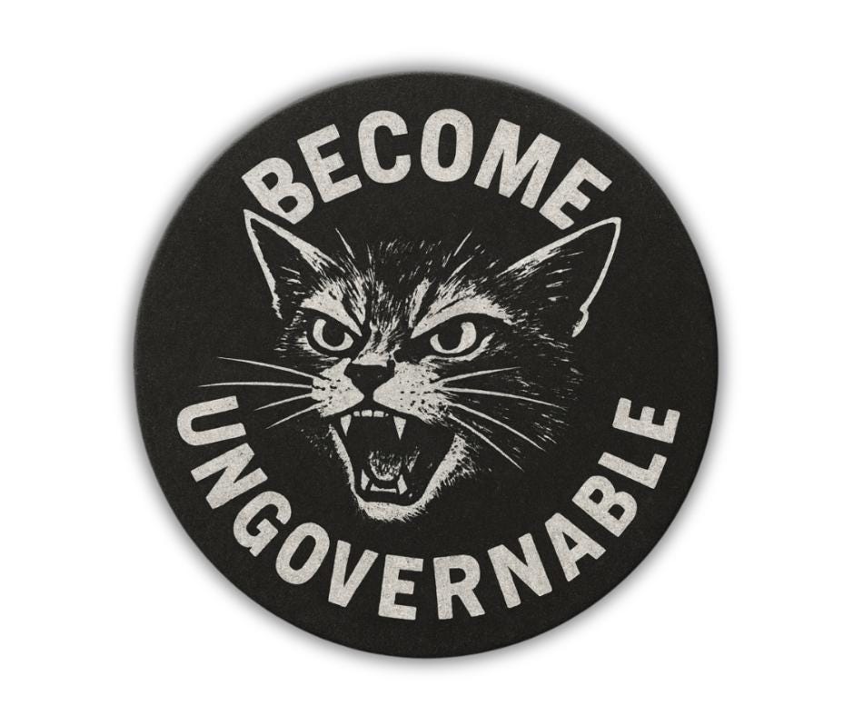 Become Ungovernable Cat Sticker - Image 1