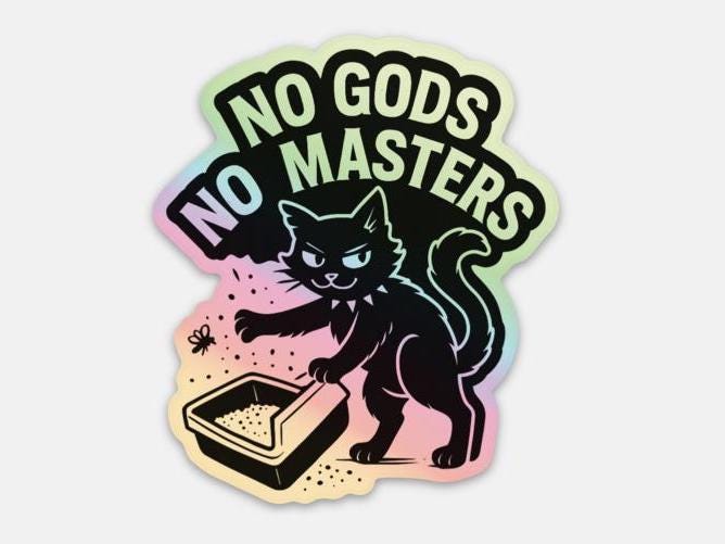 No Gods, No Masters Holographic Sticker - Thumbnail 2