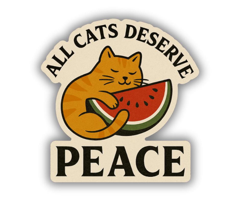 All Cats Deserve Peace -Free Palestine Sticker
