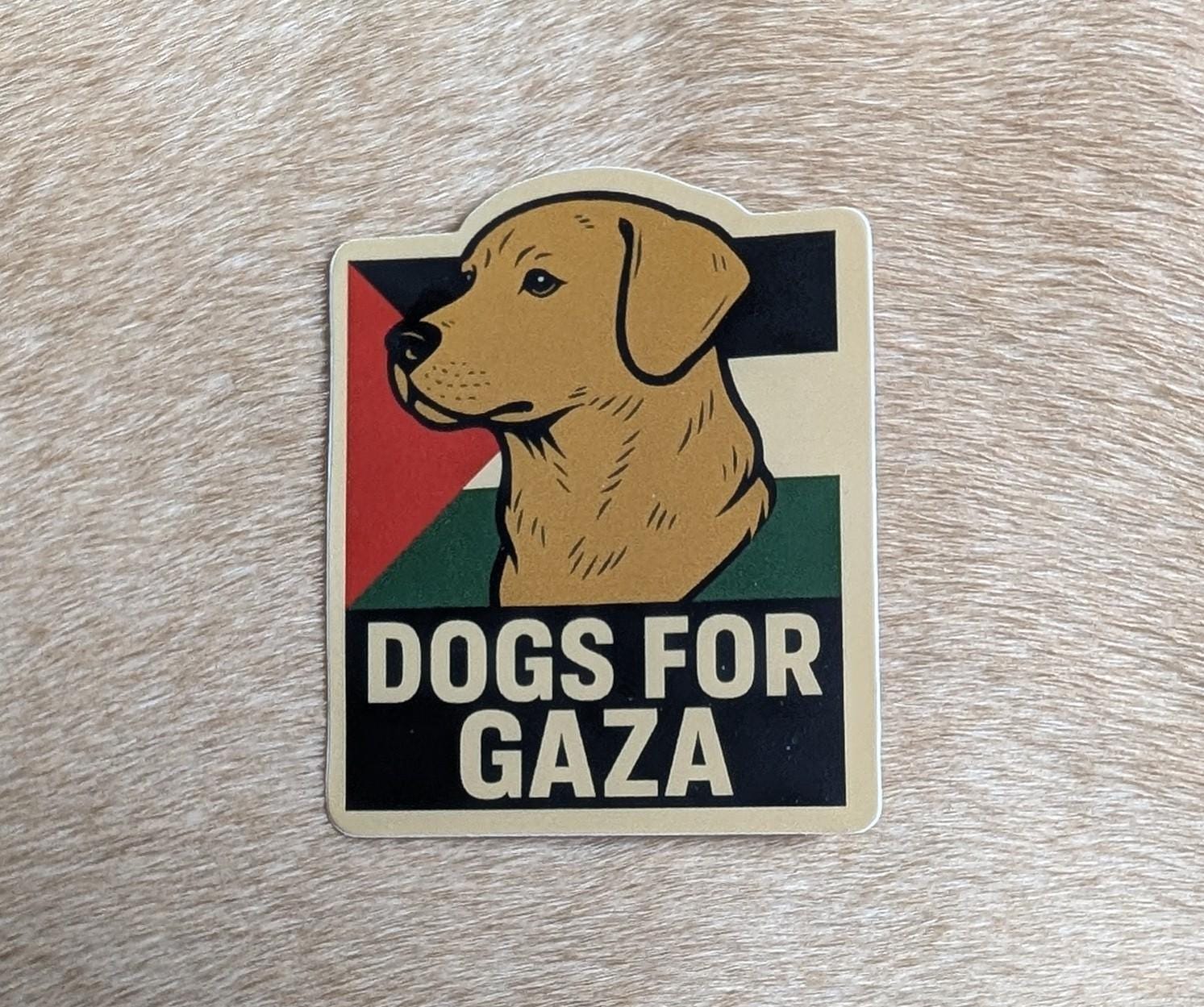 Dogs for Gaza - Palestinian Flag Sticker - Thumbnail 3