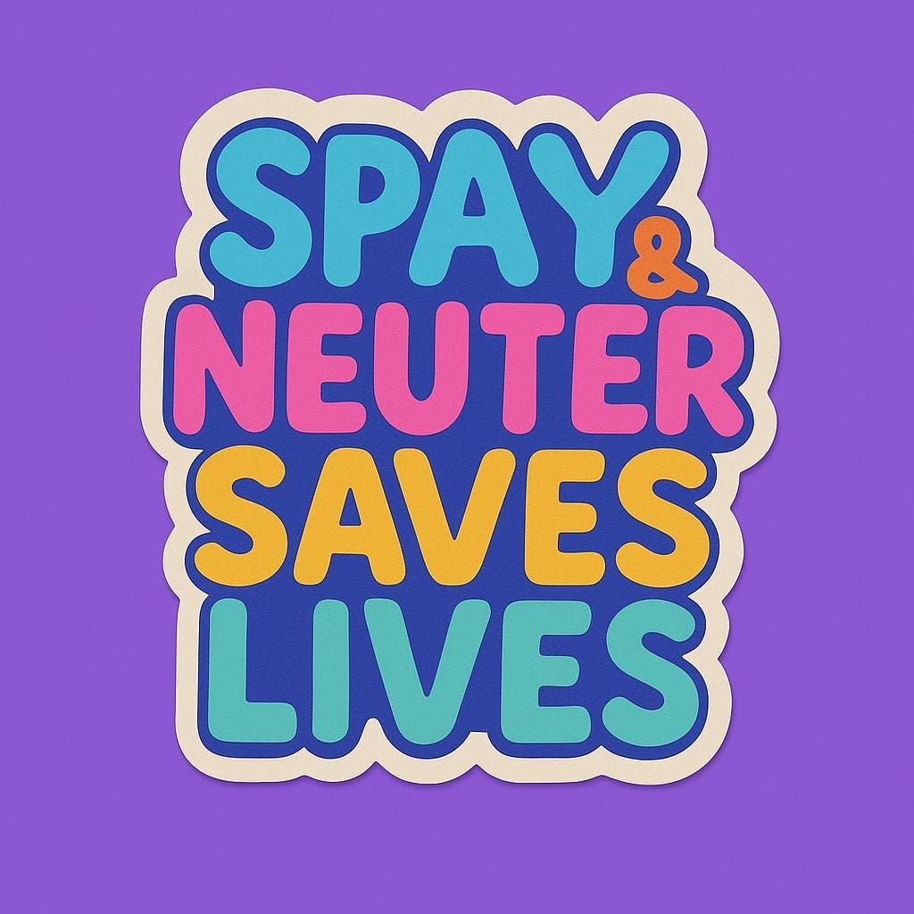 Spay and Neuter Saves Lives Sticker