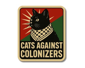 Pegatina política de gato, pegatina de gato "Palestina Libre", calcomanía de gatos contra los colonizadores, pegatina de protesta, pegatina activista, regalo para amantes de los gatos