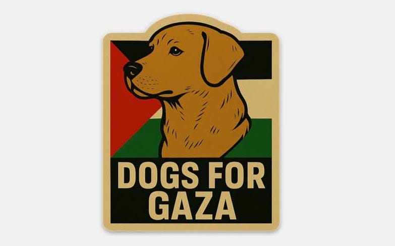 Dogs for Gaza - Palestinian Flag Sticker - Thumbnail 4