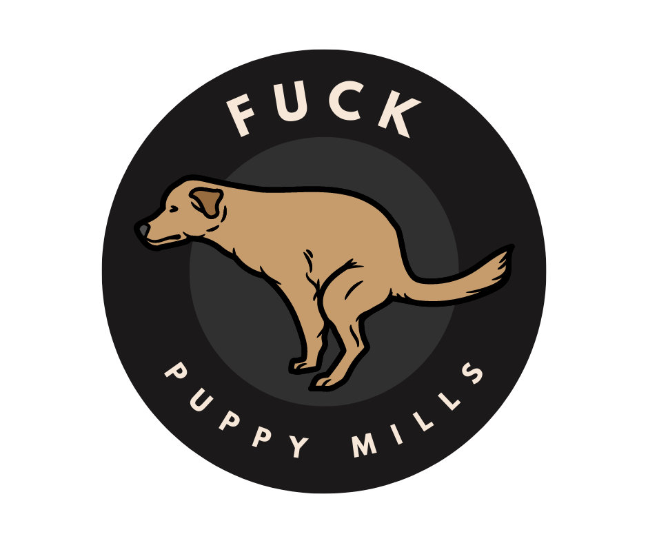 Fuck Puppy Mills- Pooping Pup Sticker
