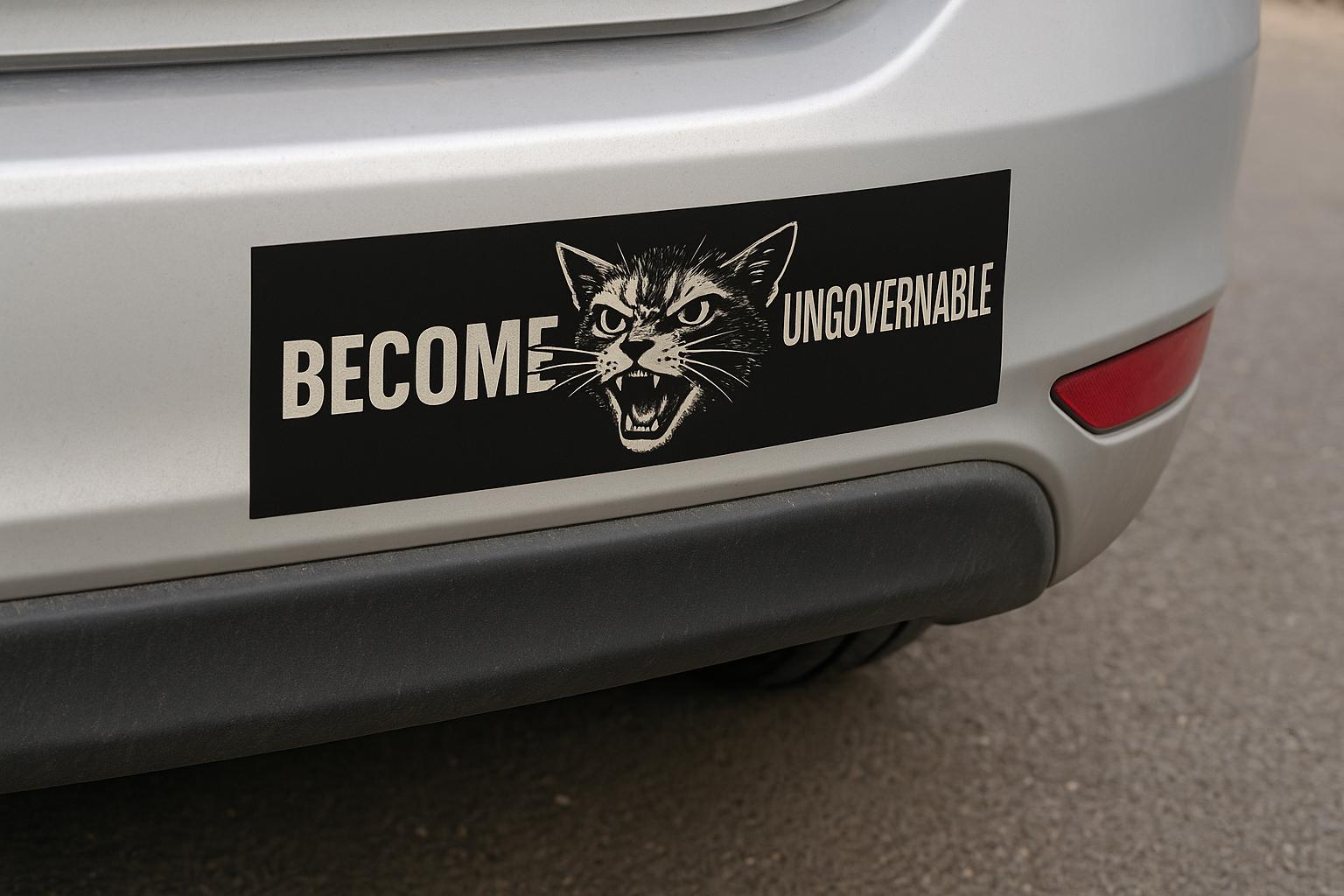 Become Ungovernable Cat Bumper Sticker - Thumbnail 2