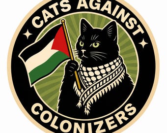 Aimant « Chats contre les colonisateurs », aimant vinyle « Palestine libre », aimant « Activiste Gaza Israël », aimant politique de gauche résistant aux intempéries