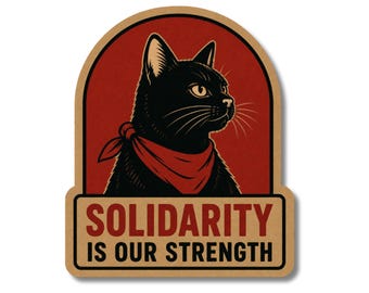 La solidarité fait notre force - Autocollant chat