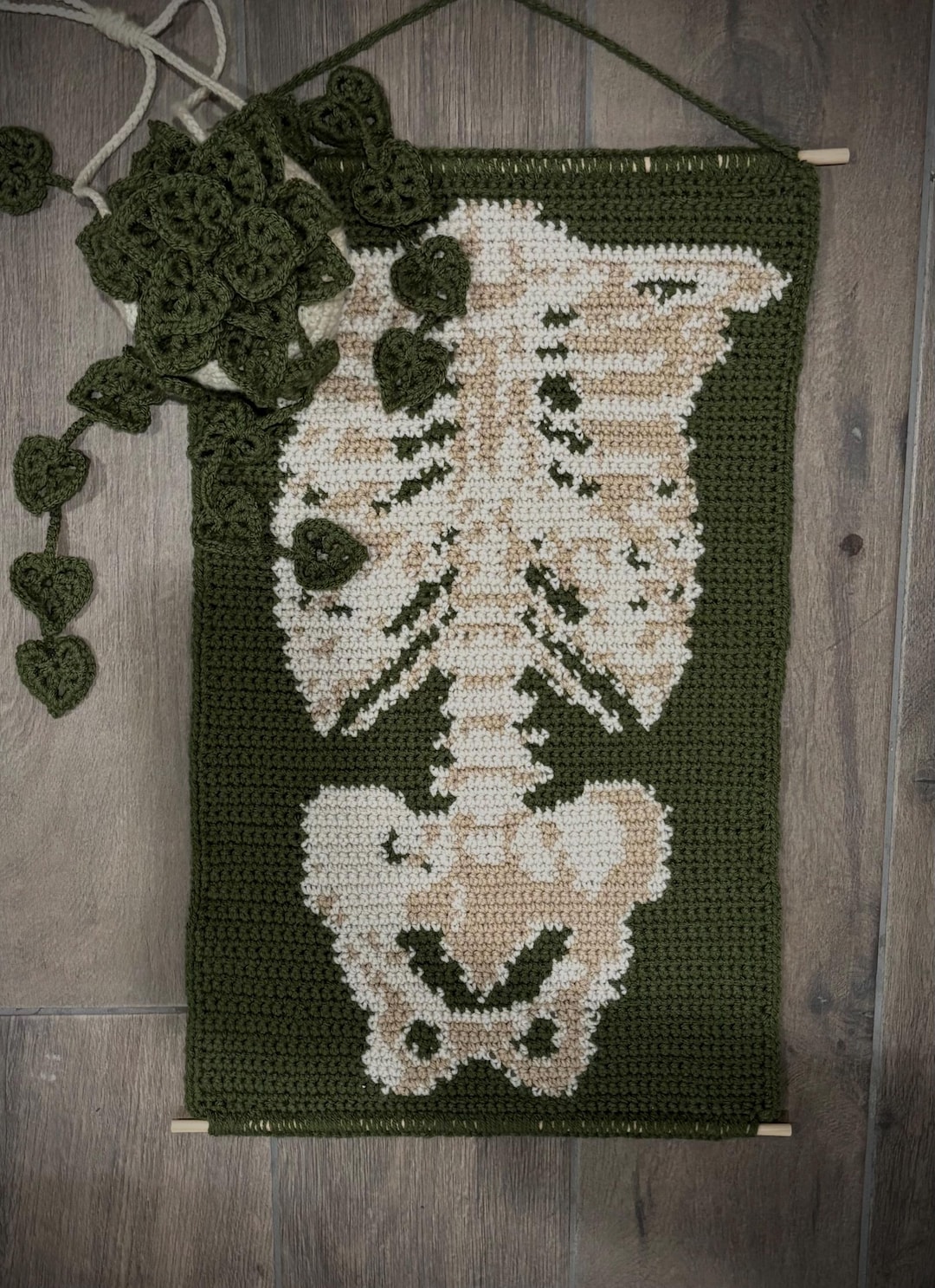 Skeleton Tapestry Crochet Pattern: Halloween Gothic Wall Art (PDF) - Etsy