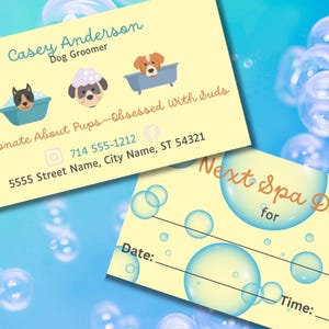 Friseur Visitenkarten, Hundefriseur Geschäft, Hundepflege, Hundepflege Visitenkarten, Visitenkarte für Hundefriseur, DIY Visitenkarten