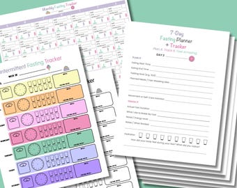 Intermittent Fasting Tracker Bundle | Time Restricted Eating Guide | Download + Print