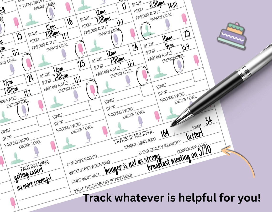 Printable Monthly Fasting Tracker: Intermittent Fasting Guide (PDF) - Etsy