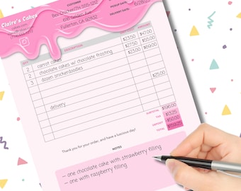 ベーカリー請求書テンプレート | ケーキベーカー向けビジネスフォーム | Canvaで編集