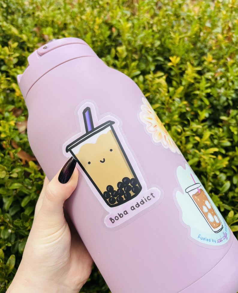 Boba Addict Bubble Tea Clear Sticker Decal Laptop Waterbottle - Etsy