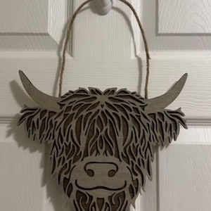 Highland Cow Door hanger