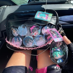 Sac Ita Harajuku pour femme - Sac Itabag transparent en cuir PU de style japonais, sac à bandoulière Kawaii Cosplay