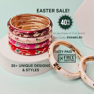 Bracelet jonc cloisonné en émail vintage, cadeaux bijoux pour elle (plus de 35 modèles) - joncs floraux, cadeaux pour maman et cadeaux pour elle