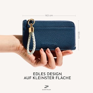 Portemonnaie Damen, blau, Leder-Portemonnaie, Kartenetui Damen, Damen Geldbörse, Premium Gelbörse, Geschenk Freundin, Geschenk Frau