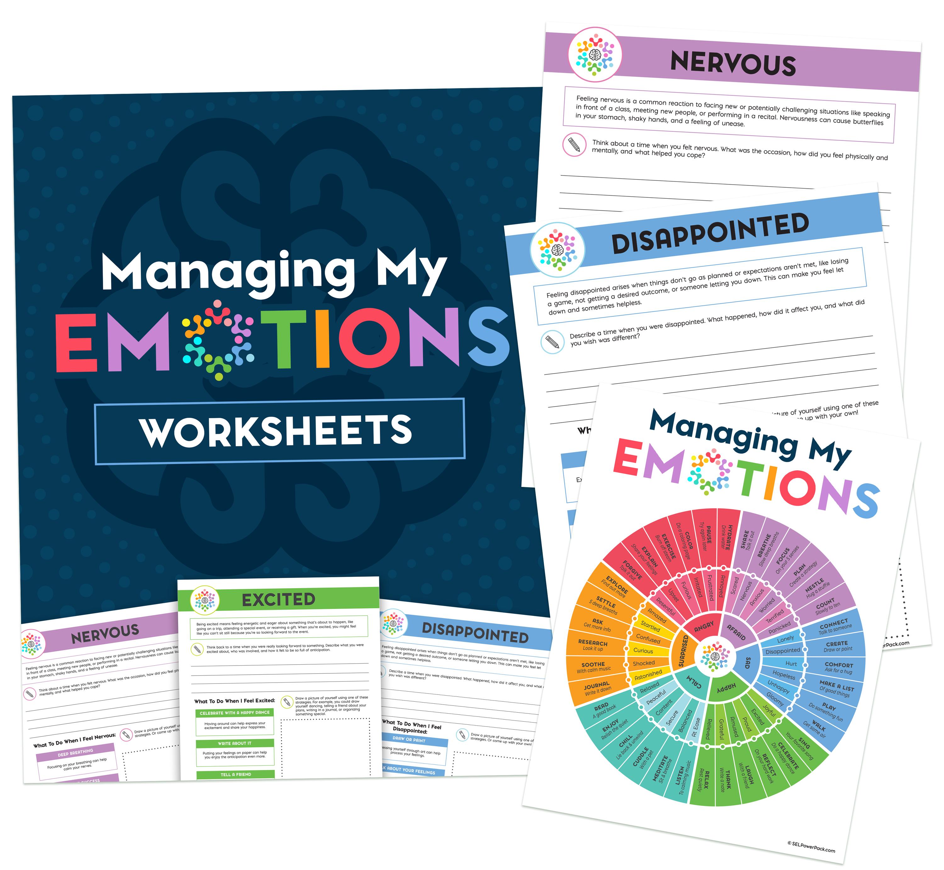 Managing My Emotions Worksheets – SEL for Kids, Emotional Awareness ...