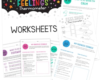 Feelings Thermometer Worksheets – SEL Tool for Kids (Printable)