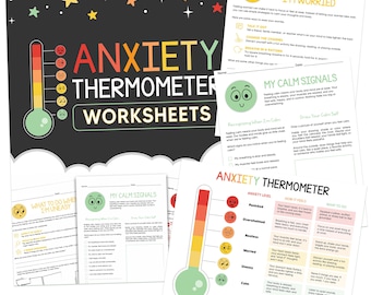 Emotions Thermometer Worksheets – SEL Printable for Kids, Daily Mood Tracker & Reflection Activity
