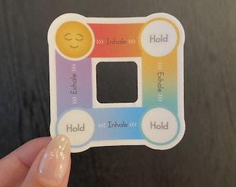 Mindfulness Box Breathing Sticker – Textured Sensory Calming Visual