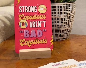SEL Mindset Cards | Social Emotional Learning Prompts for Kids Teens Adults | EQ Reflection Deck for Classroom or Counseling