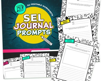 Sugerencias para el diario SEL: hojas de trabajo de aprendizaje socioemocional para niños, actividades de autoconciencia y reflexión