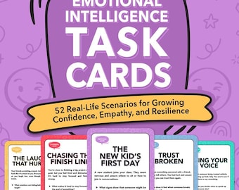 Emotional Intelligence Task Cards – SEL Learning Resource, Classroom Flash Cards, Empathy & Self-Awareness Discussion Deck
