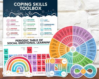 Coping Skills Sticker Pack – SEL Visual Aid, Emotions & Awareness