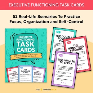 Executive Functioning Task Cards – SEL Flash Cards, Organization ...