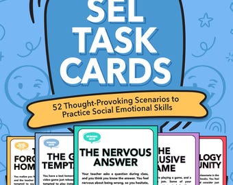 SEL Scenario Task Cards – 52 Printable Reflection Activities