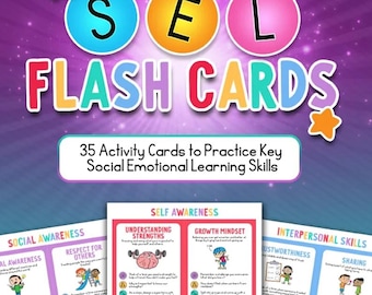 SEL Flash Cards - Mindfulness Activities, Emotional Awareness & Classroom Discussion Prompts