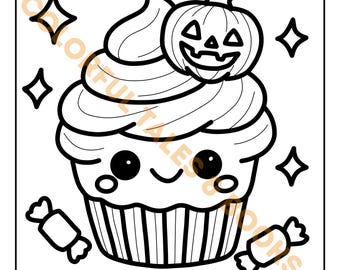 Spooky Cute Halloween Coloring Book, Kawaii Style (PDF)
