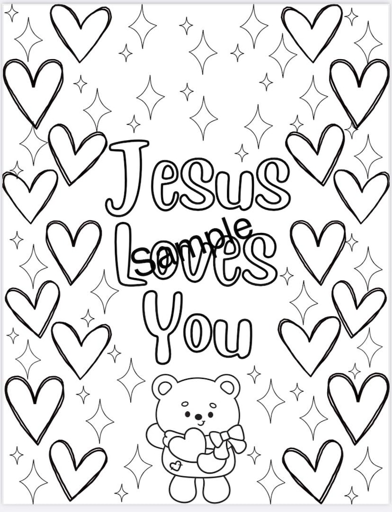 Jesus Loves You Coloring Page - Etsy