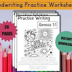 Bible Verse Handwriting Practice Worksheets & Coloring Pages | Printable Scripture Tracing for Kids | Christian Learning Activity
