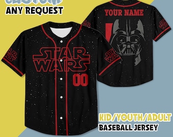 Personalized Darth Vader Star Wars Baseball Jersey, Disney Star Wars Baseball Jersey, Disney Jersey Shirt, Gift for Kids Youth Adult