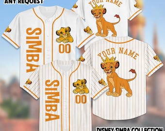 Personalized  Simba Baseball Baseball Jersey, Custom The Lion King Simba Baseball Jersey,  Baseball Team Outfit