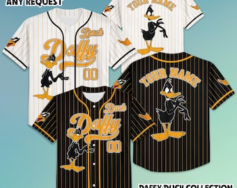 Personalized Daffy Duck Collection Baseball Jersey, Custom Daffy Duck Baseball Jersey, Daffy Duck Jersey Shirt, Baseball Fan Lover Gift