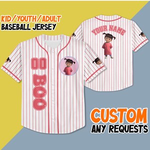 Custom Monster Inc Boo Baseball Jersey, Disney Boo Baseball Team Jersey, Birthday Gift for Monster Inc Fans Family