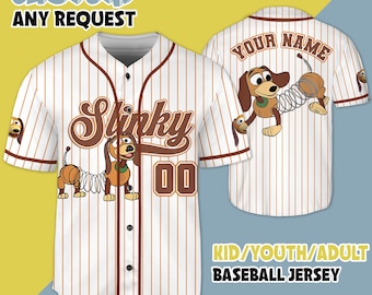 Personalized Toy Story Slinky Dog Baseball Jersey, Disney Toy Story Slinky Dog Jersey Shirt, Slinky Dog Baseball Teams