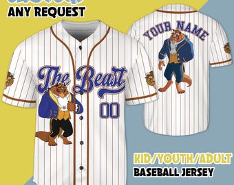 Personalized Prince Beast Beauty and the Beast Baseball Jersey, Disney The Beast Jersey Shirt, Disney Baseball Jersey