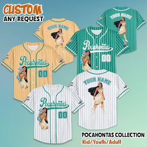 Personalized Disney Pocahontas Collection Baseball Jersey, Custom Pocahontas Baseball Jersey, Disney Princess Shirt, Magic Kingdom Shirt