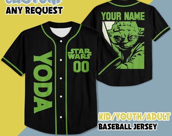 Personalized Star Wars Baseball Jersey, Disney Star Wars Baseball Jersey, Disney Jersey Shirt, Gift for Kids Youth Adult