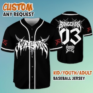 Maglia da baseball personalizzata Bang Chan Straykids DominATE, maglia Bang Chan Straykids DominATE World Tour 2025, maglia Kpop, merchandising SKZ