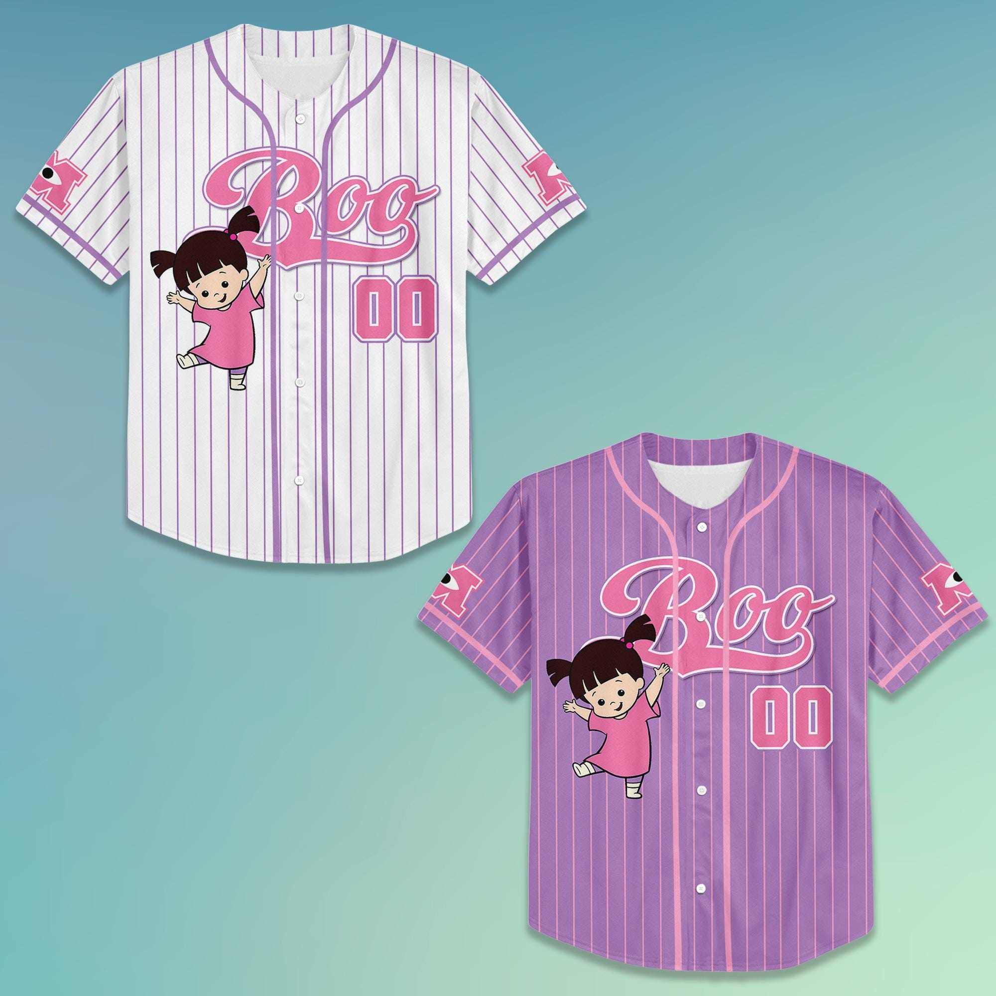 Personalized Boo Monsters Inc Baseball Jersey, Custom Boo Baseball ...