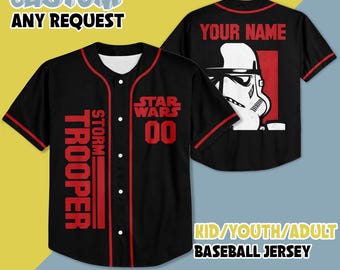 Personalized Star Wars Storm Trooper Baseball Jersey, Disney Star Wars Baseball Jersey, Disney Jersey Shirt, Gift for Kids Youth Adult