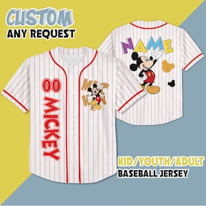 Personalized Disney Mickey Mouse Baseball, Custom Mickey and Friends Jersey, Gift For Fans Disney, Disneyland Baseball Team Outfit