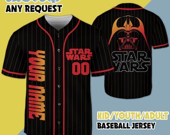 Personalized Star Wars Baseball Jersey, Disney Star Wars Baseball Jersey, Disney Jersey Shirt, Gift for Kids Youth Adult