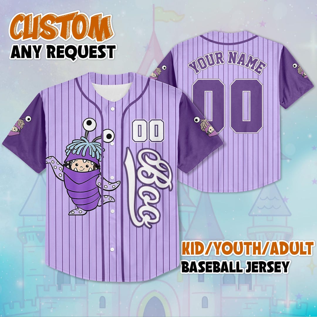 Personalized Boo Monsters Inc Baseball Baseball Jersey, Custom Disney ...