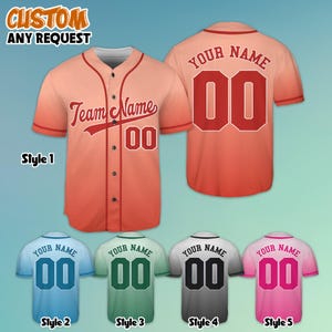 Custom Baseball Team Baseball Jersey, Custom Team Name and Your Name Baseball Jersey, Personalized Baseball Shirt for Men Women Youth